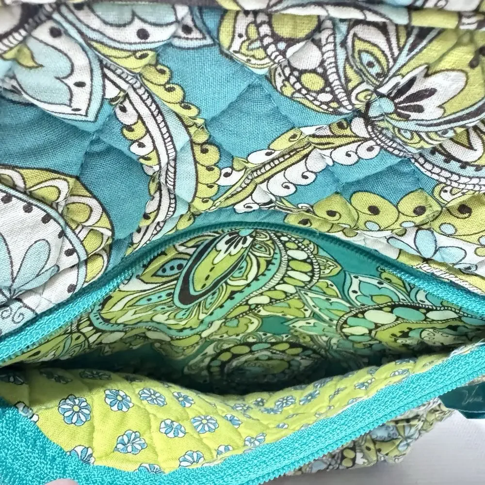 Vera Bradley Peacock Paisley Print Quilted Cinch Drawstring Backpack Bag